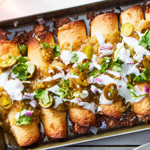 Beef Taquitos with Tomatillo Salsa & Jalapeños